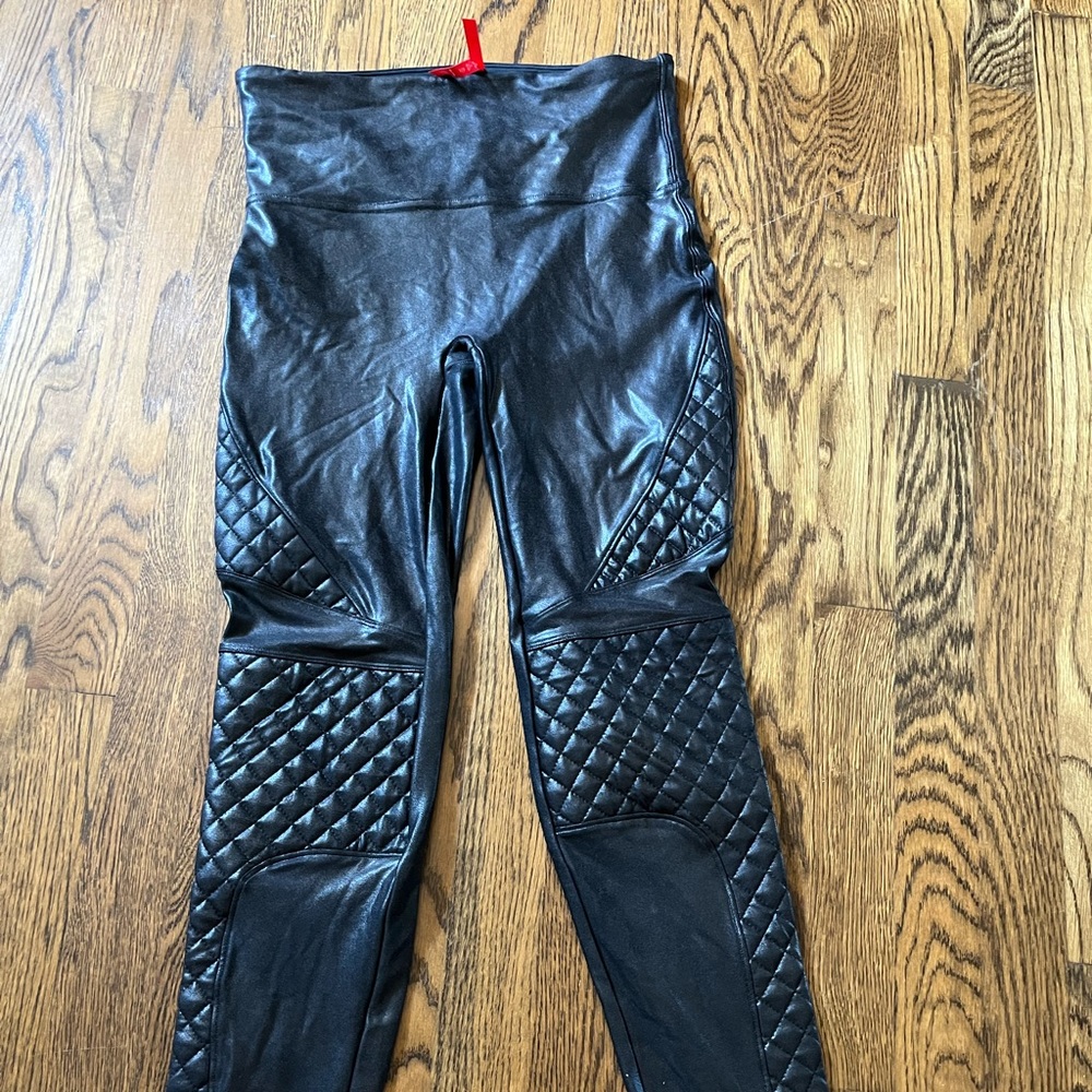 Spanx leather moto leggings